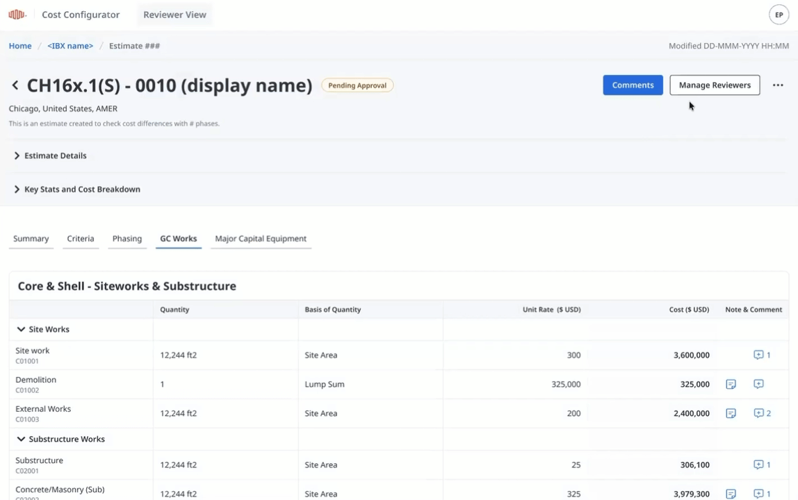 Editing reviewers in the final Cost Configurator approval workflow